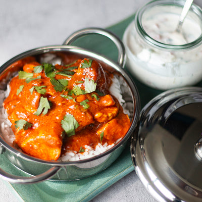 Butter Chicken & Rice with Raita Sauce