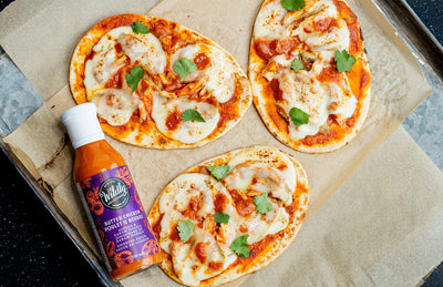 Butter Chicken on Garlic Naan Pizza